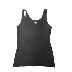 Old Navy Tank Top Women M Black First-Layer Scoop Neck Blackjack 201616-07 Holes